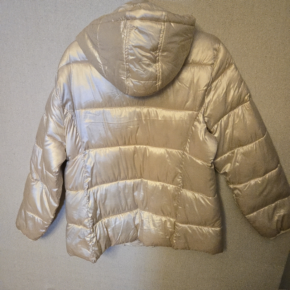 St. John's Bay Women's Shimmering Gold Puffer Jacket - Picture 3 of 4